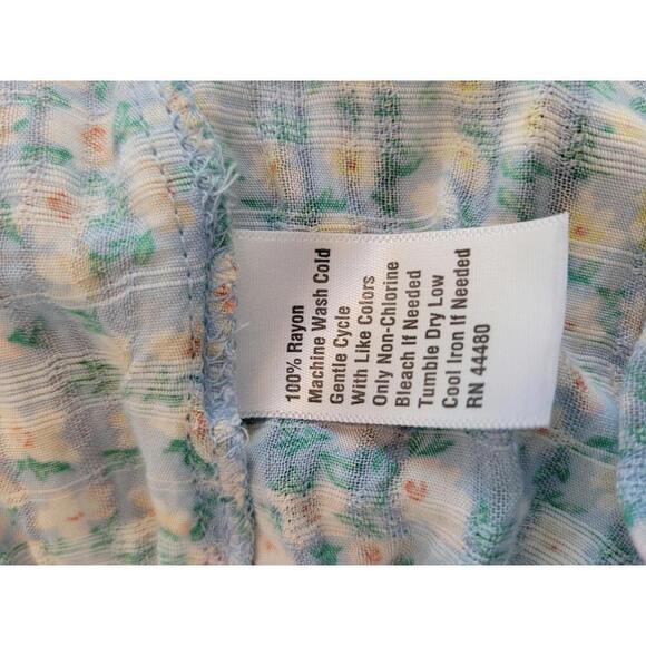 Wonderly medium blue & yellow floral tiered sleeveless blouse - Picture 4 of 4